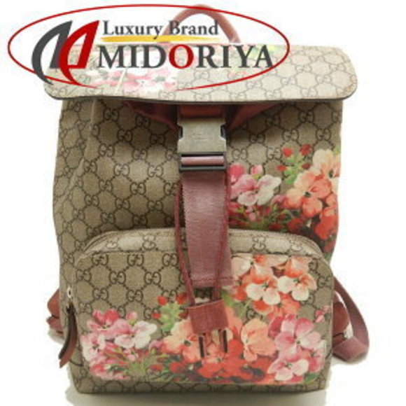 Gucci GG Blooms Backpack Supreme Canvas Beige Pink - Picture 1 of 9